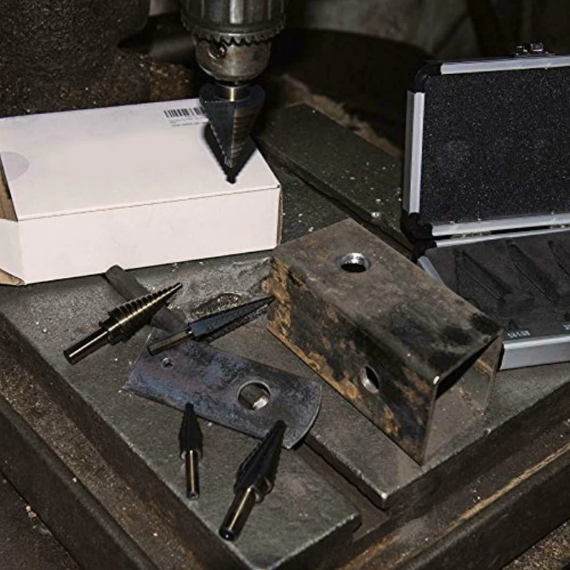 

5 Pcs Drill Bit HSS 4241 Step Drill Set Titanium Cone Drills Drilling Hole Cutter Core