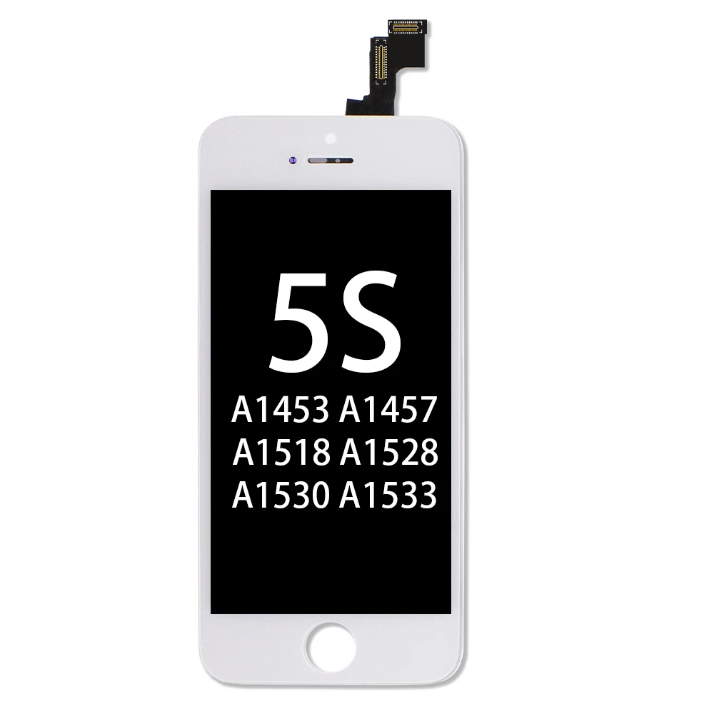 for 5S White Черный/белый класс AAA+ ЖК-дисплей для iPhone 5 5S 6 6 S 7 3D сенсорный дигитайзер сборка экрана Ecran Замена+ закаленное стекло - Цвет: for 5S White