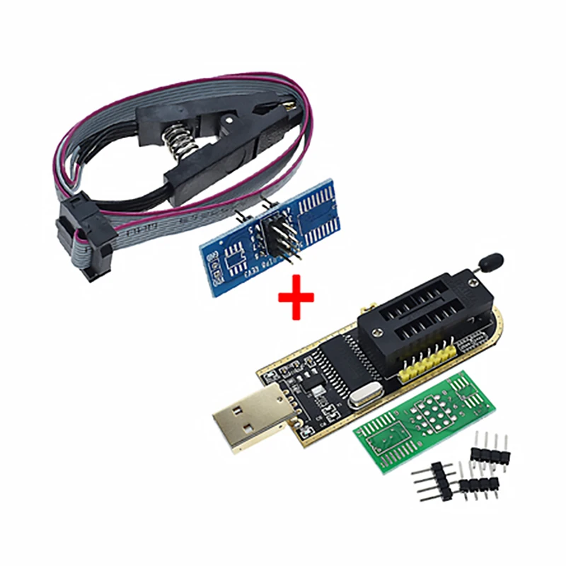 USB программатор CH341A XTW100 24 25 серия EEPROM модуль программатора BIOS CH341 + зажим SOIC8 SOP8 для