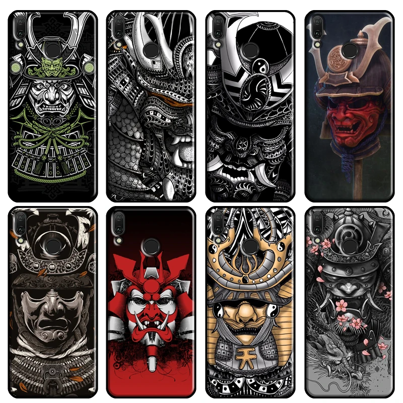 Чехол для Huawei Y3 II Y5 Y7 2017 Y6 Prime 2018 Y9 2019 Y7A Y5P Y6P 2020 Nova 5T 2i с маской японского воина |