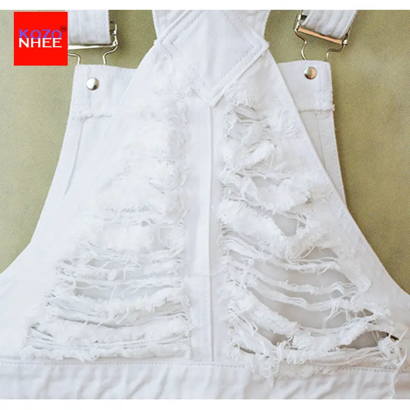 Летние белые джинсовые шорты с дырками и высокой талией женские свободные рваные