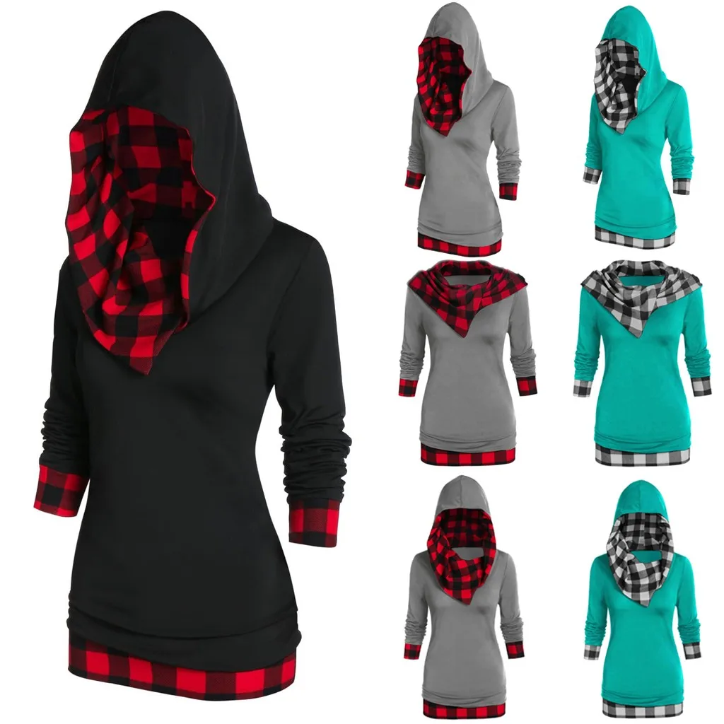 Новинка Толстовка свитшоты крутые женские большие размеры клетчатый принт с