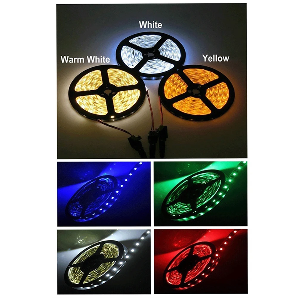 

5M 2835 RGB Led Strip Light Non-Waterproof DC 12V Led Strip Light With Mini 24Key Remote+3A Power Adapter For Christmas