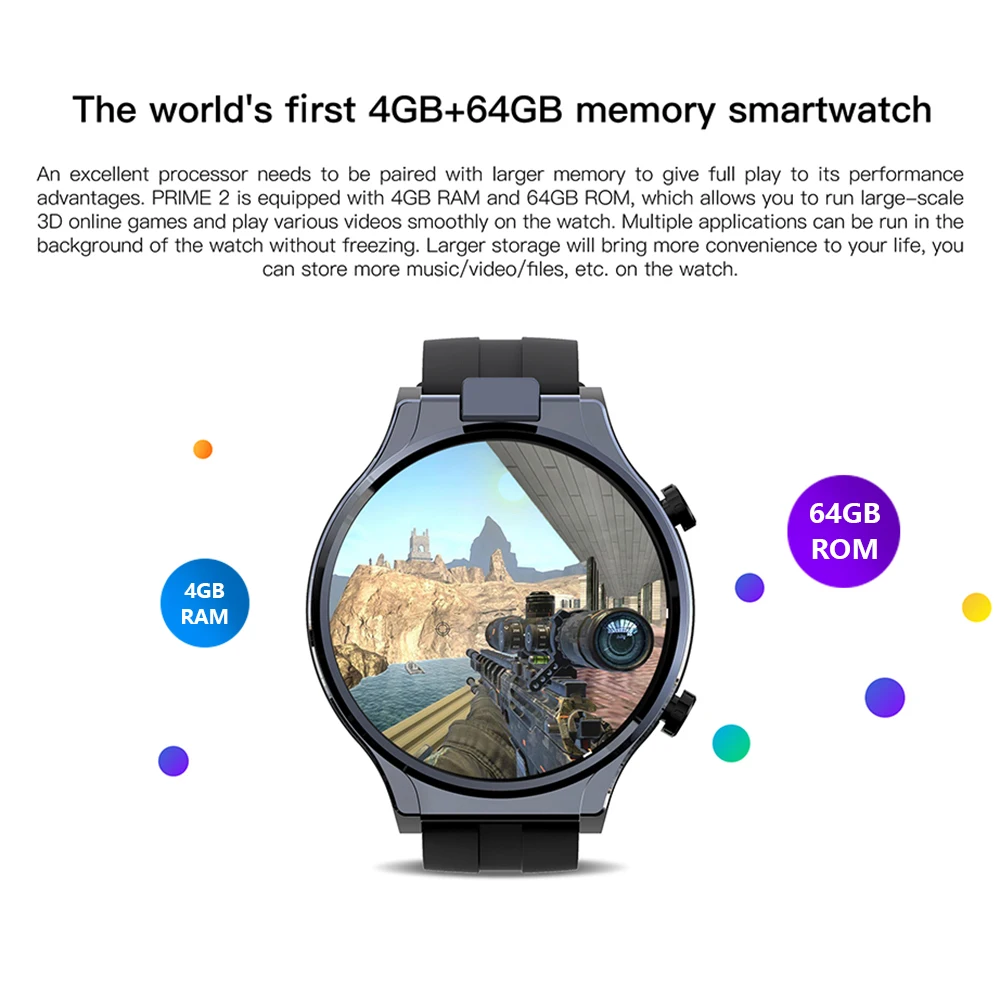 Смарт часы KOSPET PRIME 2 мужские 4 + 64 ГБ 13 МП 1600 мА · ч Android 10|Смарт-часы| |