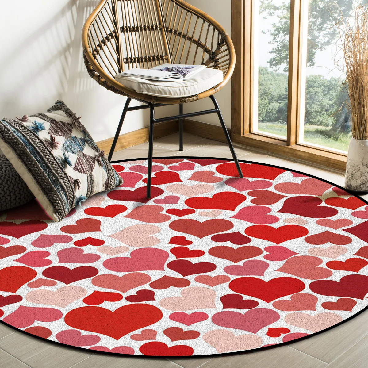 День Святого Валентина круглые ковры с принтом в виде красных сердец для детской