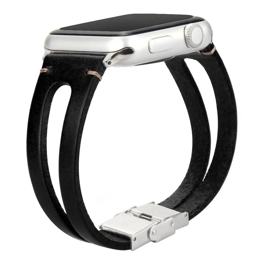 Стильный кожаный чехол в стиле ретро браслет для наручных часов Apple Watch Series 5 4 3 2 ручной работы из бисера металлический ремешок для наручных часов iwatch, 40/44/38 мм/42 мм, ремешок на запястье