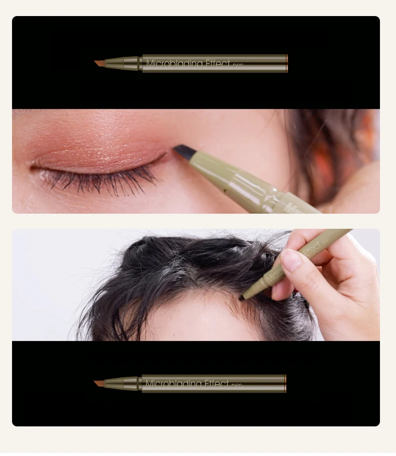 3 цвета карандаш для бровей матовый натуральный стойкий эффект микроблейдинга