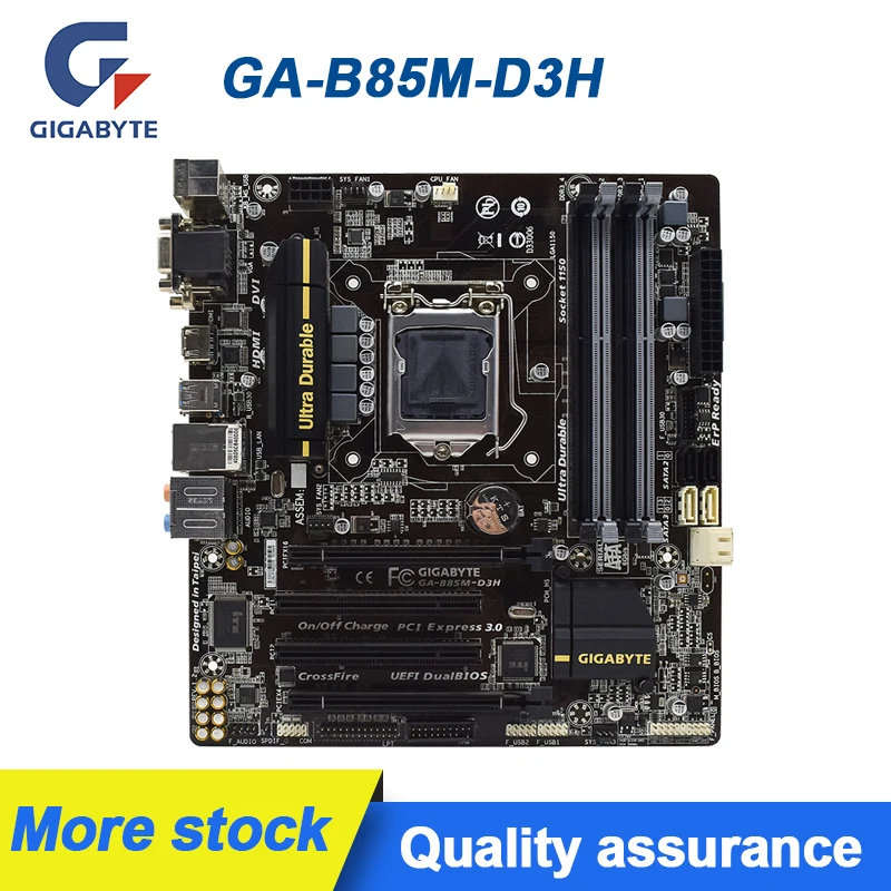 

Материнская плата для ПК Gigabyte GA-B85M-D3H LGA 1150 DDR3 32 Гб Core i7/i5/i3/Pentium CPU PCI-E 3,0 USB3.0 Micro ATX 95new
