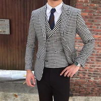 groom wear tuxedos notch lapel houndstooth blazer business suit party suitwedding dresses prom dresses peaky blinders 23 piece