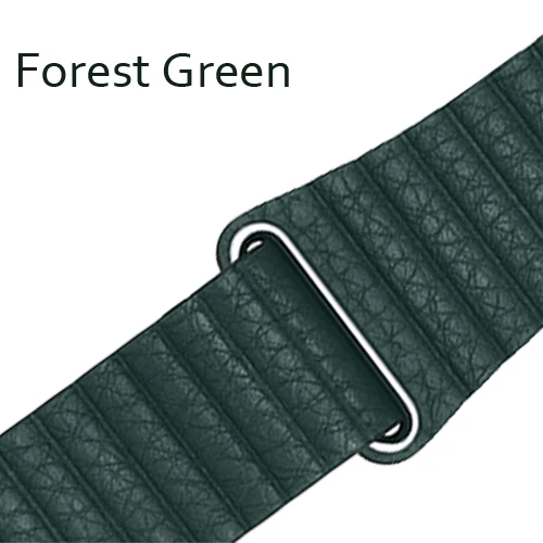 forest green Современный ремешок с пряжкой для apple watch 44 мм 40 мм iwatch 42 мм 38 мм браслет из натуральной кожи ремень для apple watch 5 4 3 2 1 - Цвет ремешка: forest green