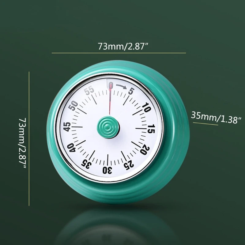 

Magnetic Mechanical Kitchen Timer 60 Minute Visual Countdown Clock with Alarm