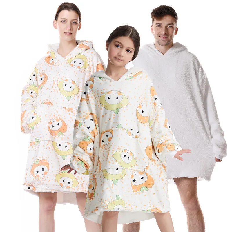 

Pajamas For Women Sleep Tops Both Parent And Child Can Wear Blankets In Winter Thick Warm Hooded Sweater Pijamas De Mujer
