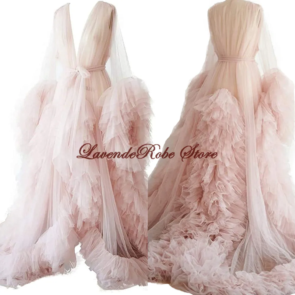 

Women Sexy Pajamas Illusion Long Lingerie Tulle Wedding Dressing Gown Bathrobe Sleepwear Bridal Robe Pregnancy Photoshoot Dress