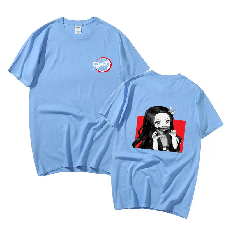 

Аниме «Демон» Истребительница Kimetsu без Yaiba футболка размера плюс, топы, футболки для девочек с коротким рукавом Футболка летний топ футболки...