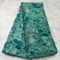 brocade jacquard fabric 2021 high quality embroidery brocade french tulle african lace fabric for nigerian party dress vmh4952