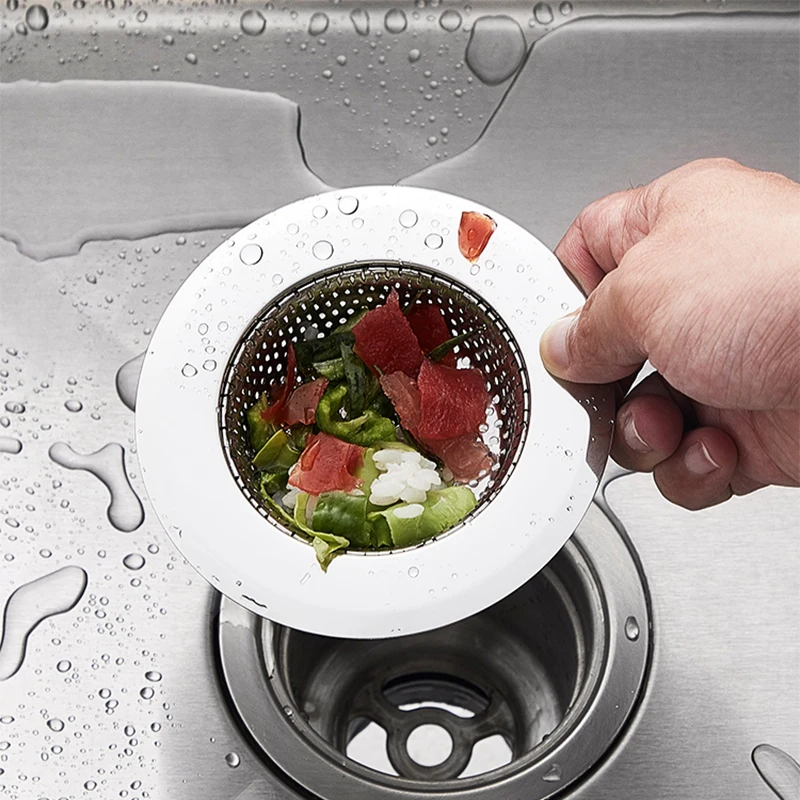 

Sink Stainless Steel Filter Metal Strainer Bathtub Sewer Garbage Screen Kitchen Supplies Bathroom Accessories Household Items