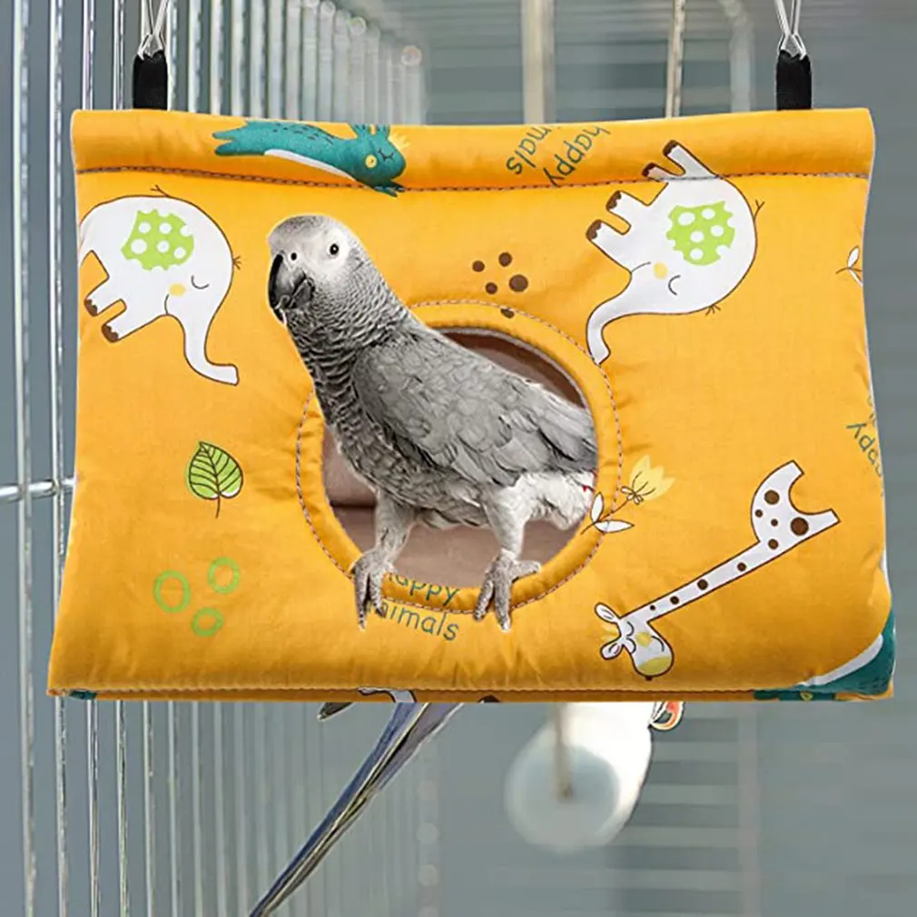 fashion plush bird hanging cave cage parrot nest hammock hanging cage warm winter birds cage bed toys hamster house free global shipping