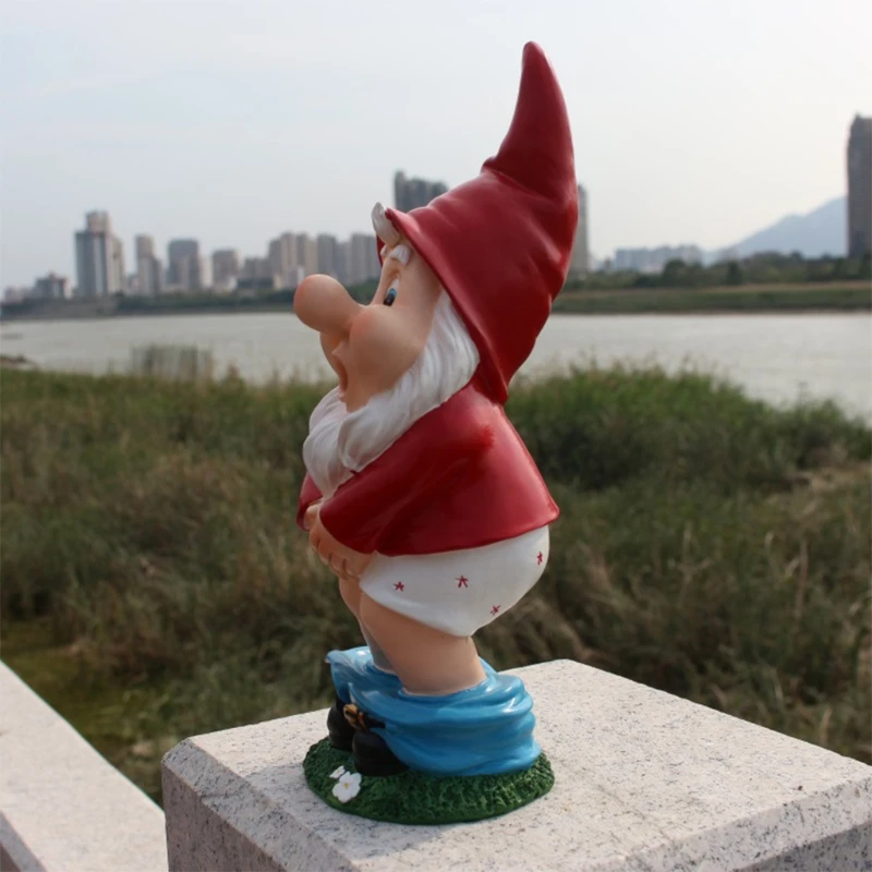 

Q0KF Funny Garden Gnome Statue Dwarf Ornament Outdoor Garden Cute Cartoon Sculpture Creative Art Crafts Home Craft Work Decor