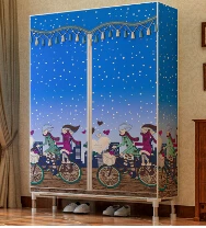 Cycling lovers 172x107x46 см 5 двойной шкаф ткань шкаф и подвесной рельс стеллаж для хранения одежды шкаф для хранения одежды и подвесной рельс - Цвет: Cycling lovers