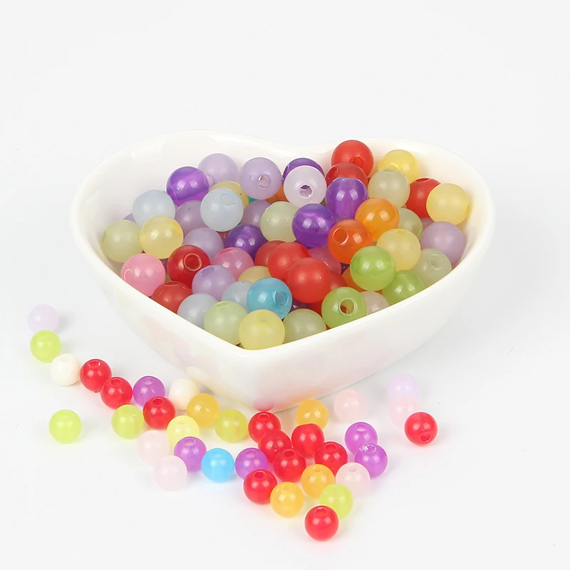 200 шт. разноцветные акриловые бусины желейного цвета для ювелирных изделий