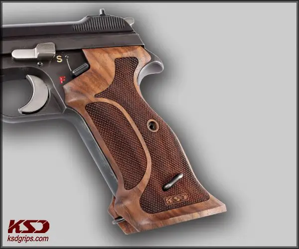 

KSDGrips SIG P210 P210-5 Sport / P210-6 Sport Model Compatible Walnut Grip (with magazine release on top, with lanyard ring)