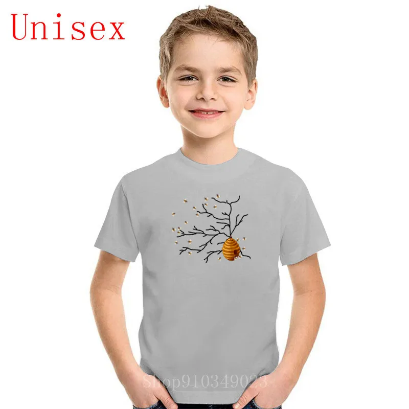 Модные детские топы в стиле Харадзюку одежда для мальчиков с принтом медового