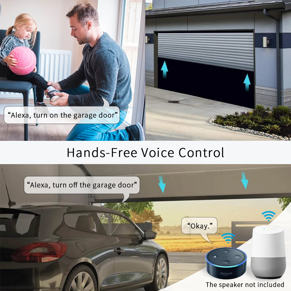 Смарт-контроллер для открывания Гаражных дверей Cloudraker WiFi Tuya работает с Alexa Echo Google