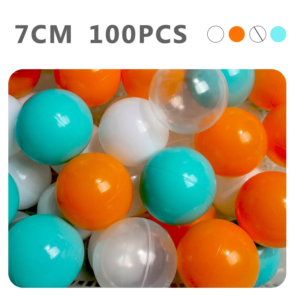 WJ3709G Экологичный красочный мяч, мягкий пластиковый морской шар, прозрачные игрушки для купания, мяч для снятия стресса, детские игрушки для улицы, 100 шт., 7 см - Цвет: WJ3709G