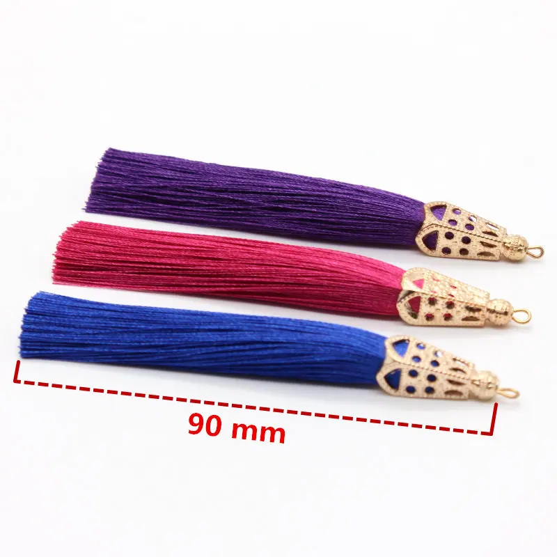 5 шт. Металлические колпачки кисточки из ледяного шелка и полиэстера аксессуары