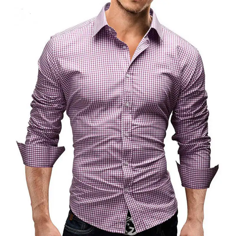 Новое поступление 2019 клетчатая рубашка с длинным рукавом мужские рубашки