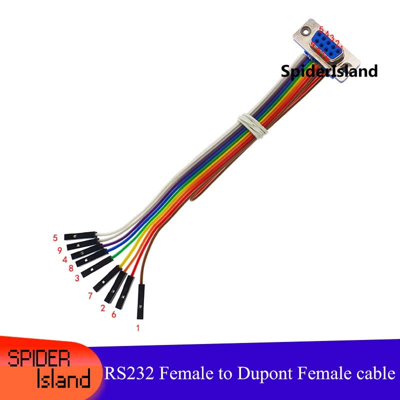 

30pcs Female RS232 Connector Cable DB9 to DuPont 2.54mm 9* 1Pin Data Download Cable jumper Test DB9 Cable 30cm