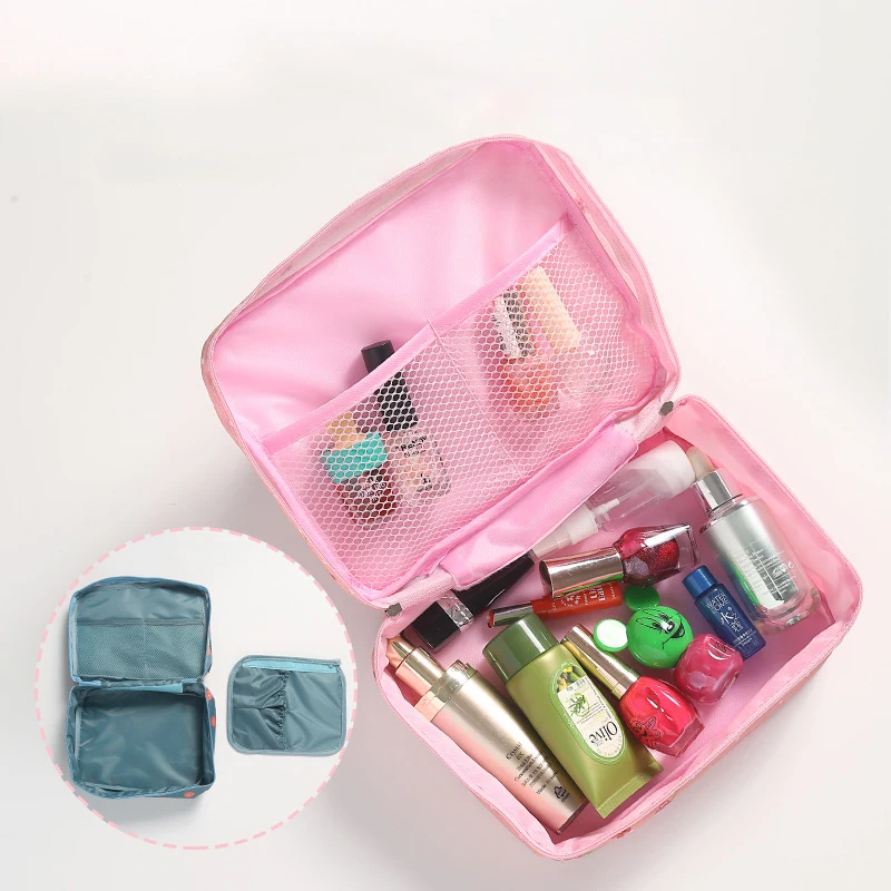Переносная дорожная моющаяся сумка с цветком квадратная косметичка для хранения