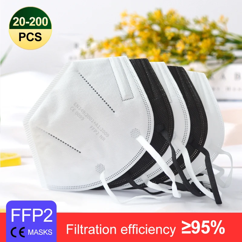 

10-200 шт., многоразовые респираторы KN95, 5 слоев