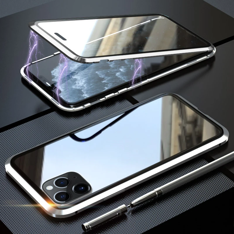 Магнитный чехол для apple iphone 11 pro max 360 Защита двухстороннее закаленное стекло чехол для iphone 11 pro чехол на iphone 11 i phone11 металлический магнит Адсорбция Filp Coque fundas