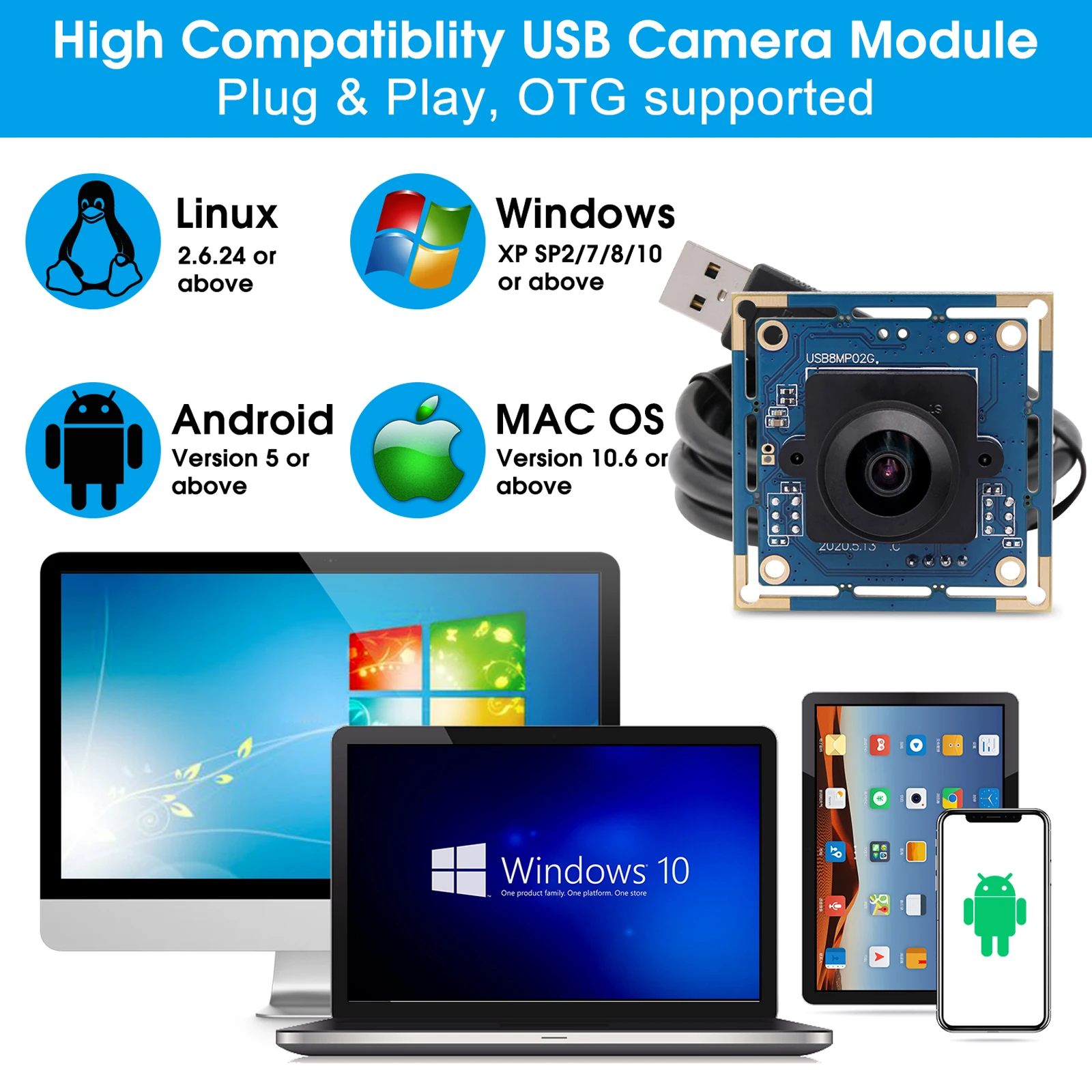 ELP широкоугольная веб-камера 180 градусов Рыбий глаз объектив USB 8MP 3264X2448 Mjpeg Sony IMX179