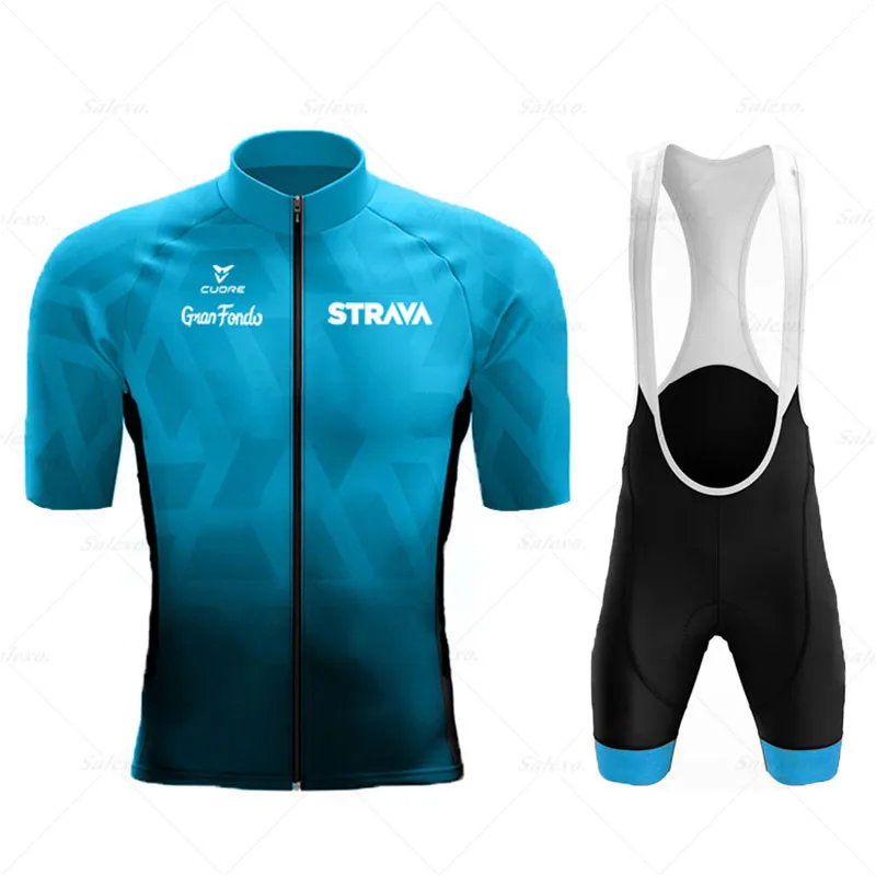 

2022 Team STRAVA Cycling Jersey Sets Men Bicycle Short Sleeve Cycling Clothing Bike Maillot Ciclismo Cycling Jersey Bib Shorts
