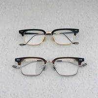 gentle brand havana pure titanium glasses frame men square eyewear rimless half myopia optical prescription eyeglasses frame