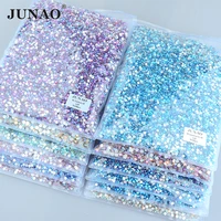 junao wholesale ss6 ss30 big package glass crystal rhinestone beads flatback diamonds round strass stone for garment accessory