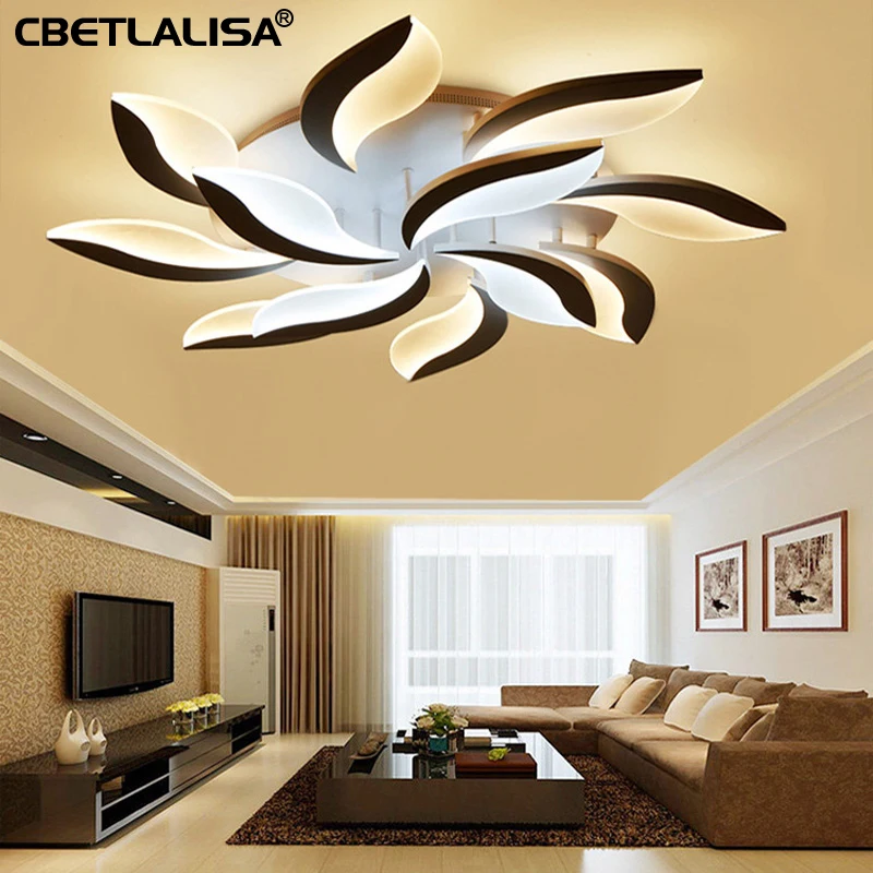 современная люстра в виде цветка Светодиодный светильник для гостиной столовой