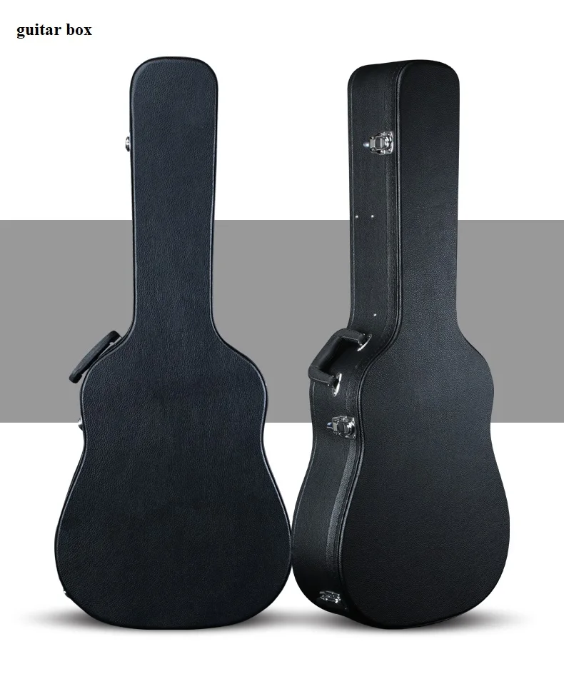 

PVC leather Velvet with foam lining guitar wood box hard box higher quality
