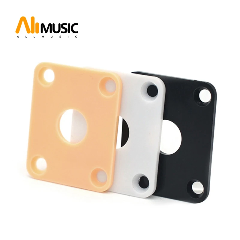 

20Pcs Yellow/Black/white Plastic Square Guitar Jack Plates JackPlate Cover for LP Electric Guitar