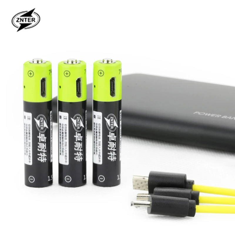 

ZNTER 4pcs/lot 1.5V AAA 400mah li-polymer li-ion lithium rechargeable battery USB battery Charging By Micro USB charging line