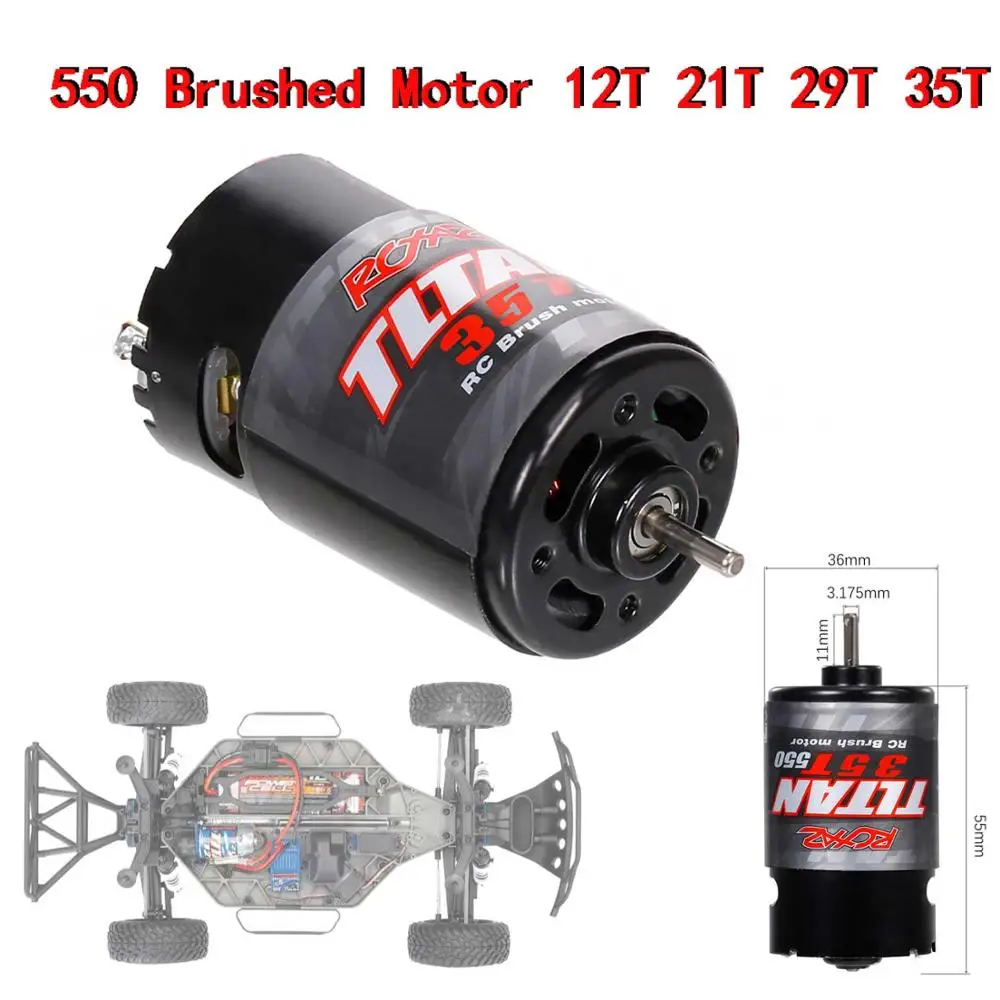 550 щеточный мотор 12t 21t 29t 35t 60a esc для 110 rc crawler axial s