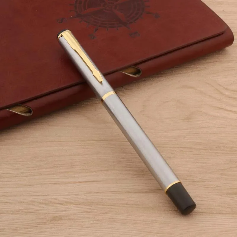 Ручка перьевая из нержавеющей стали с золотыми чернилами 801 | Канцтовары для