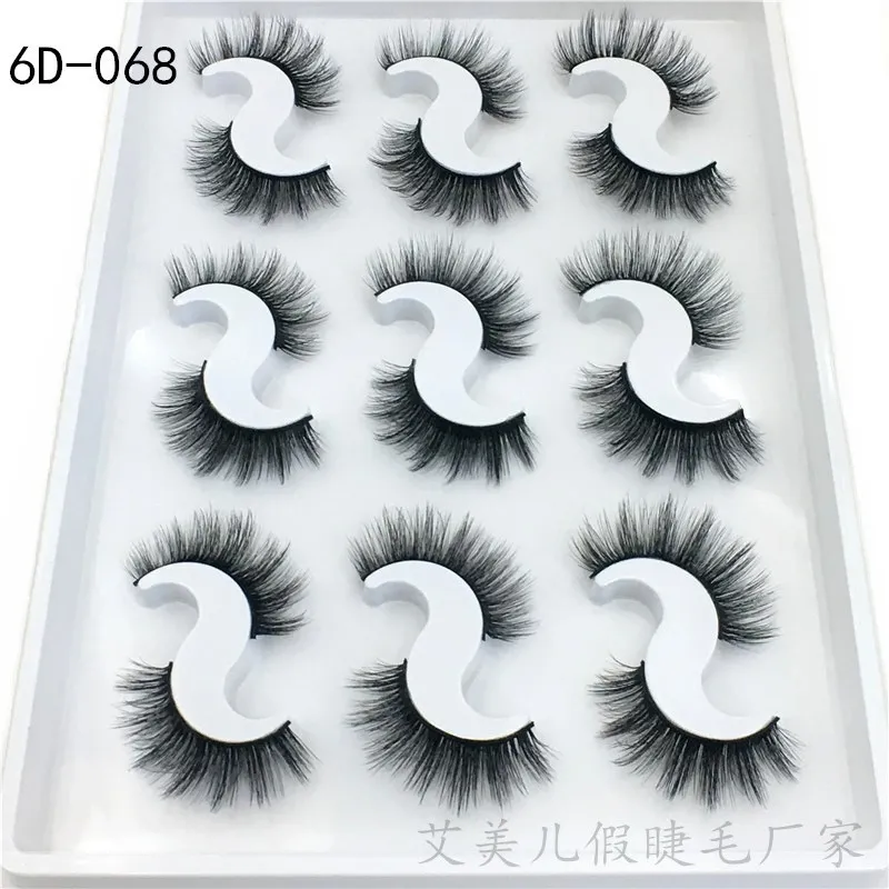 

9pair 3D Mink False Eyelashes Soft Fluffy Extension Lashes Dramatic Volume Handmade Cruelty-free Eye Makeup Tools