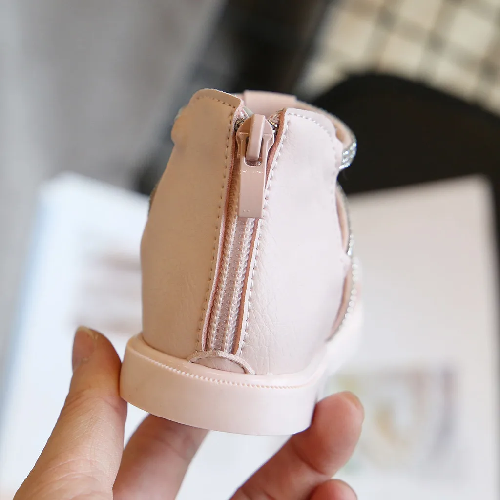 Summer Baby Girls Sandals Toddler Infant Kids Slip on Pearl Crystal Single Princess Roman Shoes for Children Girl PU May 4th|Сандалии| |