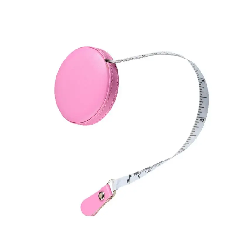 

1M Soft and Retractable Measuring Tape Measure PU Leather Case Body Measurement Tailor Sewing Craft Cloth Dieting Measuring Tape