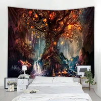 nordic ins style woods starry sky scenery decorative wall tapestry art deco blanket curtain hanging at home bedroom living room