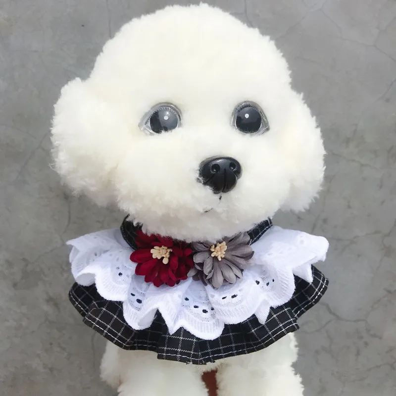 Ошейник для домашних животных модный шейный воротник с милым цветочным кружевом