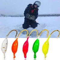 mini 10pcsset excellent mini winter ice fishing hooks lightweight ice fishing jigs reusable for winter